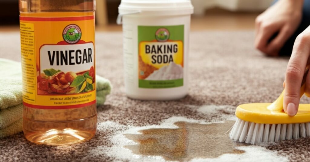 Step-by-Step, How to Clean a Carpet with Vinegar and Baking Soda Together